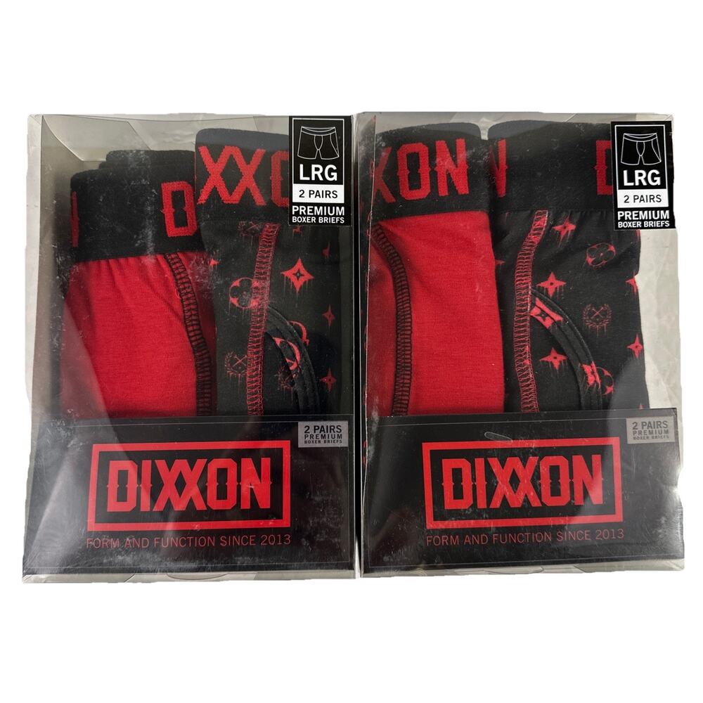 NIB Dixxon Flannel Company Men’s Large Premium Boxer Briefs Assorted 4 Pairs